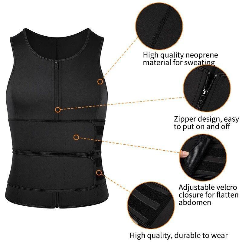 Men's Sports Body Shapewear, Neoprene Girdle Belly Tank Top, Burst Sweat Fitness Corset, Sports & Outdoor Accessories