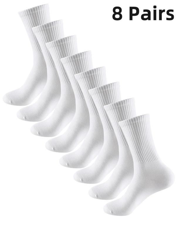 Women's Four Season Long Basketball Socks, Pure White Socks, Long Socks Black, Sports Boys Mid-calf Socks