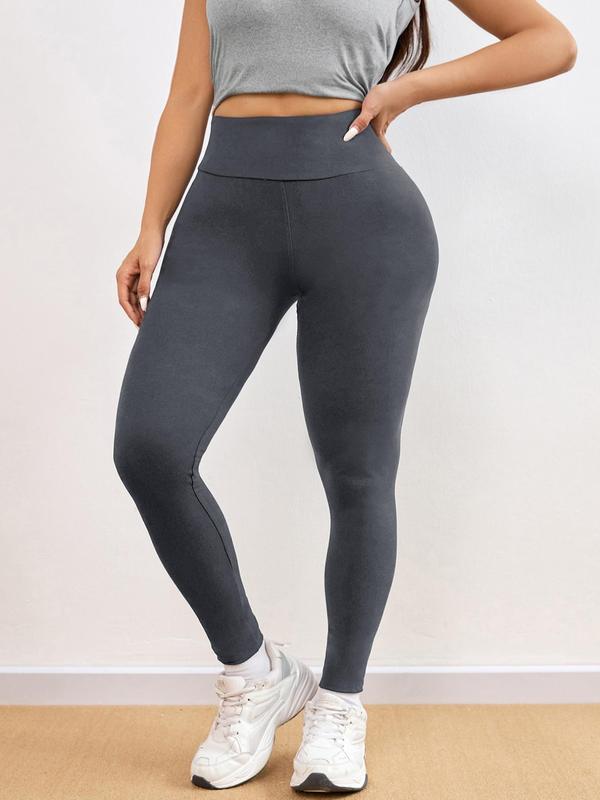  Solid High Waist Sports Tummy Control Leggings, Comfy Breathable High Stretch Seamless Yoga Leggings, Workout Running Gym Skinny Pants, Ladies Bottoms Sportswear for Indoor Outdoor