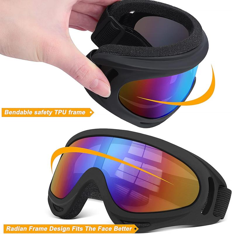 5 Pairs Motorcycle Goggles for Youth Men Women, ATV Ski Goggles Anti-UV Dustproof Windproof Dirt Bike Goggles Fit Helmet