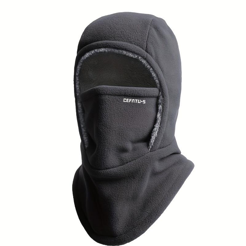 Keep warm 1pc DEFATU·S Winter Balaclava Face Mask with Integrated Neck Warmer and Ear Protection, Thickened Windproof Outdoor Headwear for Cycling, Running, Skiing, Fishing, Suitable for Men and Women, Machine Washable, Polyester Fiber, Bla