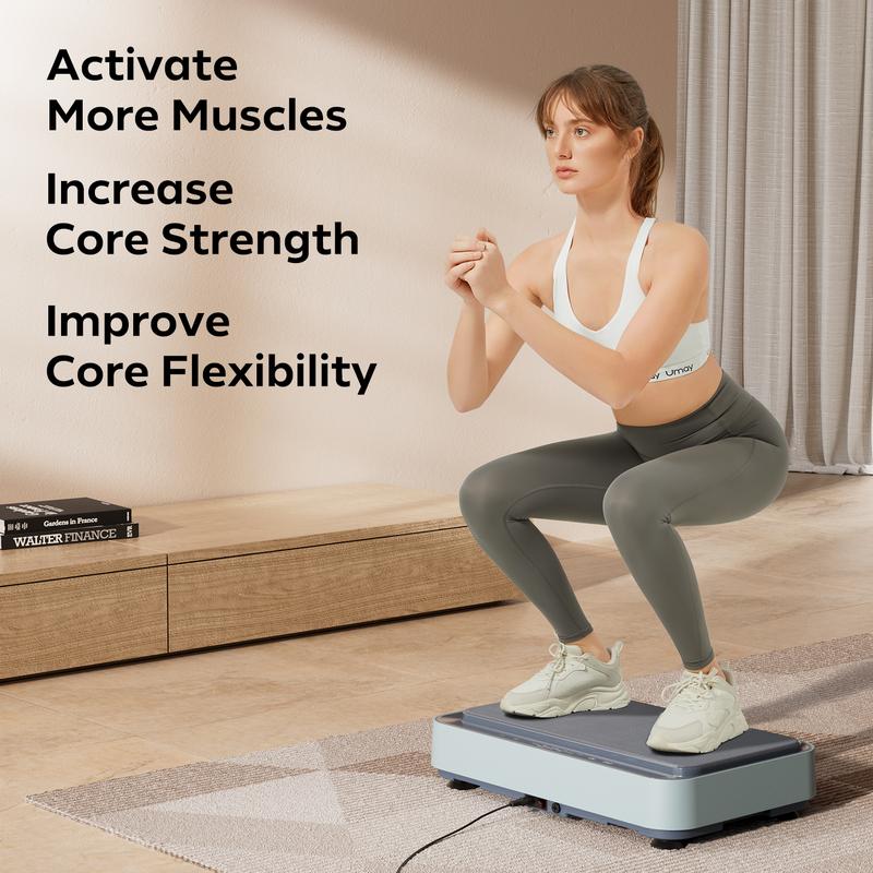 Umay Vibration Plate Fitness Platform Exercise Machine, Lymphatic Drainage Machine, Whole Body Shaker Workout Vibrate Stand Platform with 2 Resistance Bands for Wellness and Fitness