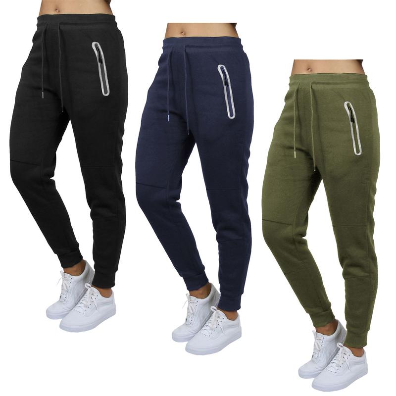 3-Pack Women's Loose Fit Fleece Jogger Sweatpants