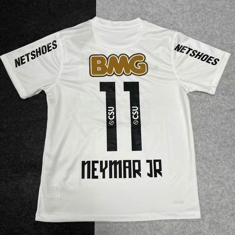 11 12 FC Home Short Sleeve Jersey NO.11Neymar Retro Soccer Jersey White FansVersion