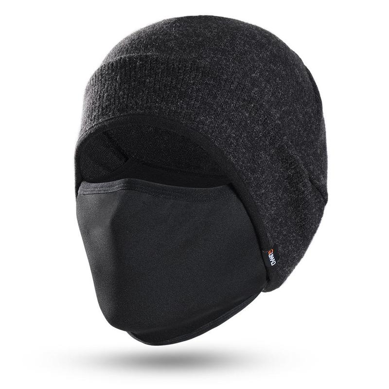 Christmas 2 in 1 Winter Thermal Beanie Hat, Windproof Warm Skull Hat, Head Protection, Halloween Helmet Liner Face Mask, Cold Weather Headwear for Skiing Snowboarding Cycling Motorcycle