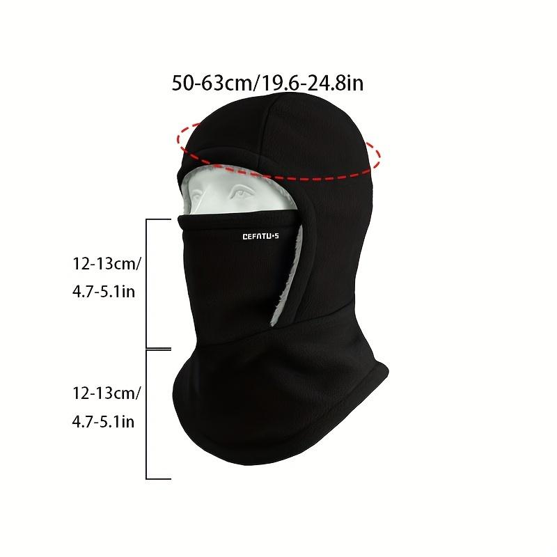 Keep warm 1pc DEFATU·S Winter Balaclava Face Mask with Integrated Neck Warmer and Ear Protection, Thickened Windproof Outdoor Headwear for Cycling, Running, Skiing, Fishing, Suitable for Men and Women, Machine Washable, Polyester Fiber, Bla