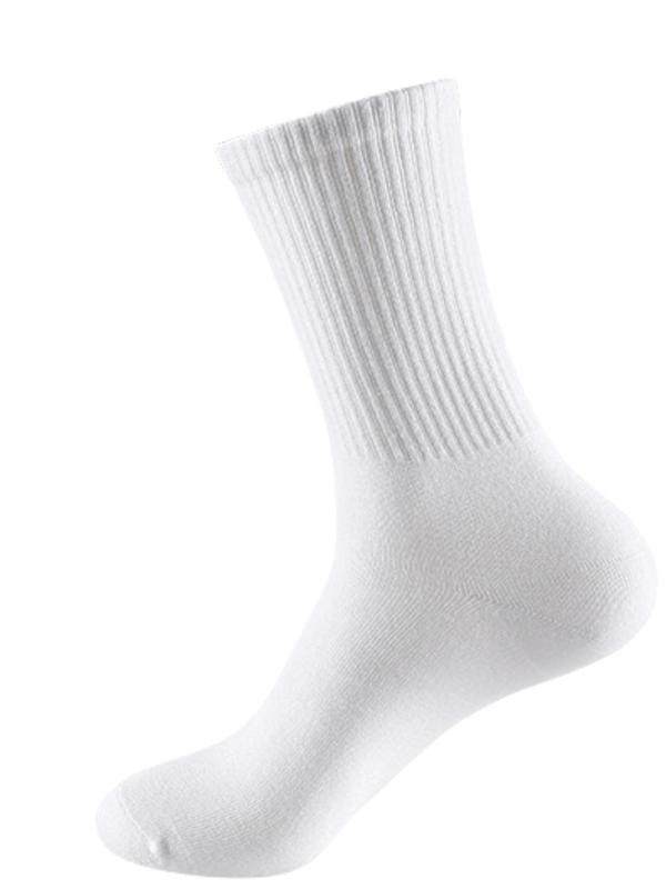 Women's Four Season Long Basketball Socks, Pure White Socks, Long Socks Black, Sports Boys Mid-calf Socks