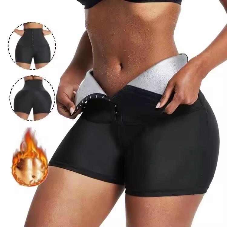 Women's High Waist Abdomen Control Sauna Suit Sweat Shorts Leggings for Body Fitness