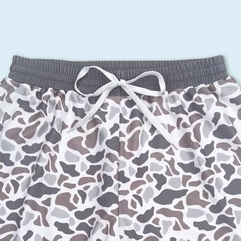 Adult Grey Camouflage Beach Wear Swim Trunks Summer Shorts