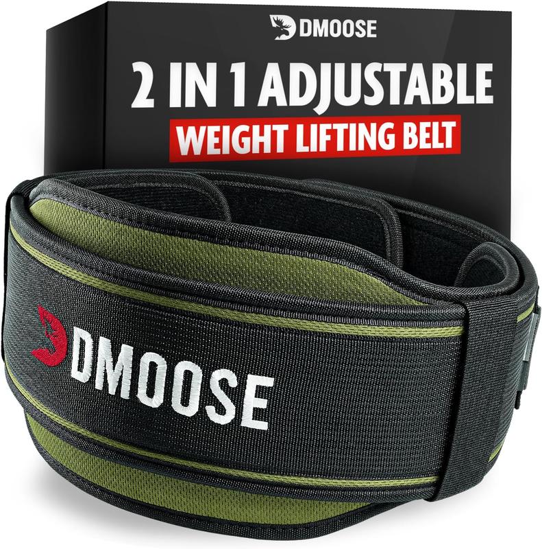 DMoose 2-in-1 Neoprene Belt for Weightlifting with Self-Locking Buckle and Velcro Attachment - Personalized Branding Option