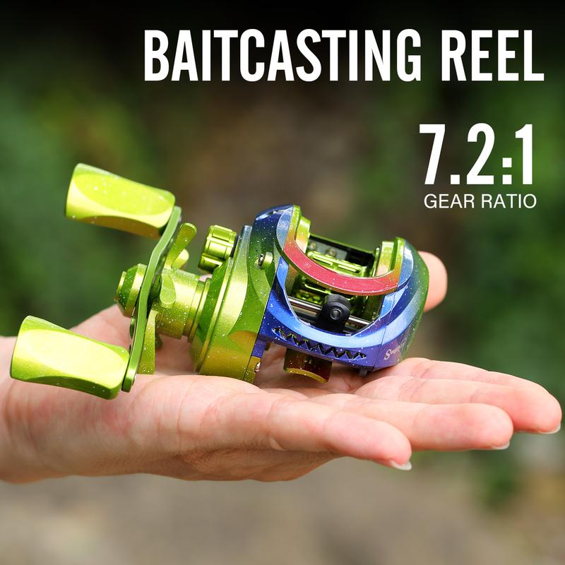 Sougayilang Baitcasting Fishing Reel ，17+ 1Anti-Reverse Ball Bearings, 7.2:1 High-Speed Gear Ratio Casting Reel，Outdoor fishing supplies carbon fiber