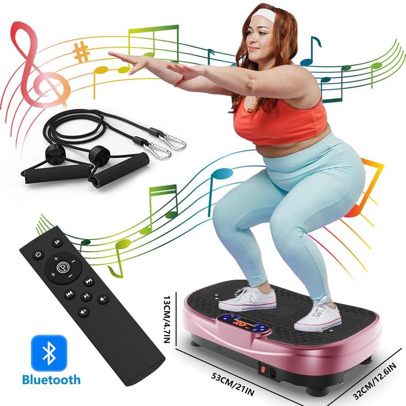 350lbs Vibration Plate Exercise Machine - Whole Body Workout Vibration Trainers Fitness Platform w  Loop Bands, Vibrate Board Training Equipment for Weight  & Toning at Home