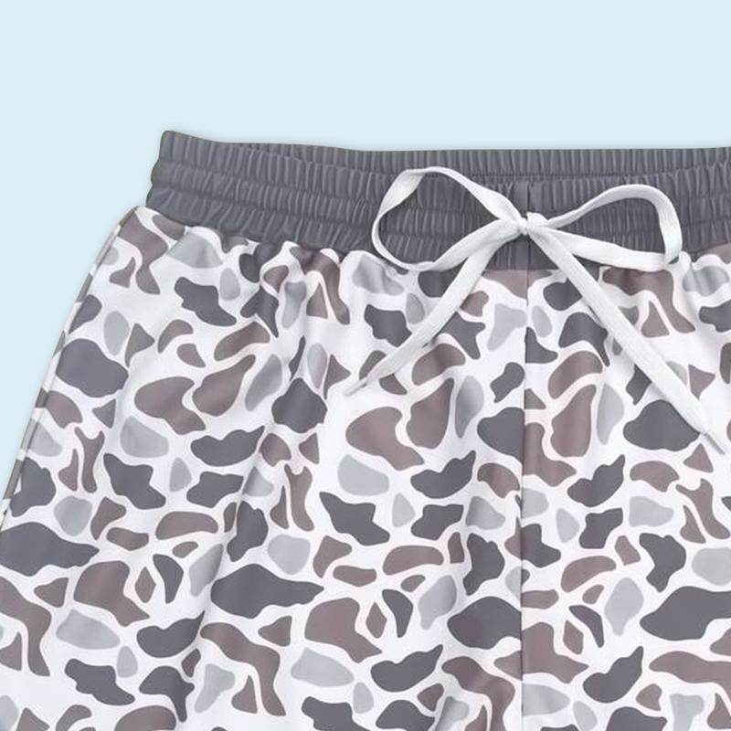 Adult Grey Camouflage Beach Wear Swim Trunks Summer Shorts