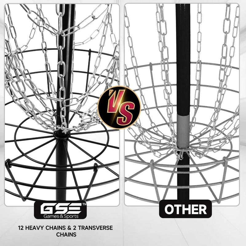 12-Chain Disc Golf Targets Basket, Portable Disc Golf Practice Basket (4 Colors)