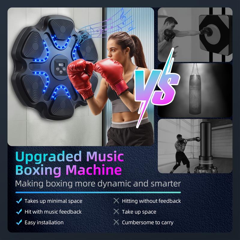 LOVEWE Music Boxing Machine With Boxing Gloves, Workout Equipment, Interactive Fitness & Reflex Training Gear For Adults, USB Charging, Boxing Machine Wall For Home Workout Boxing Target Machine