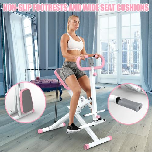 Squat Machine for Home, Adjustable 4 Resistance Bands,RodeoCore Exercise Machine, Ride & RowingMachine for Botty Glutes Butt Thighs, Foldable 330LBS, AbBack Leg Press Hip Thrust Christmas Gift