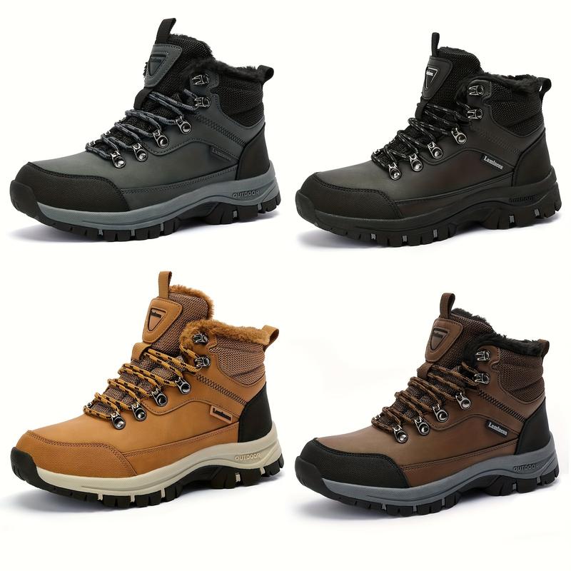 Men's Winter Snow Boots-Warm Hiking Boots, Non-Slip Winter Outdoors Comfortable Camping Shoes Thermal Lined