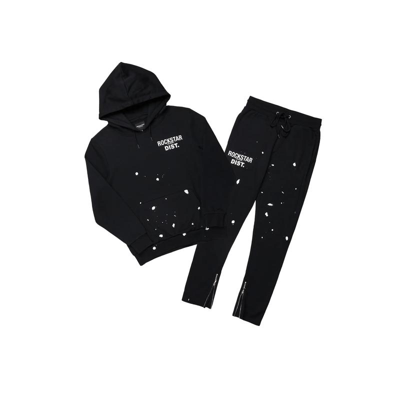 Raffer Black Slim Fit Track Set