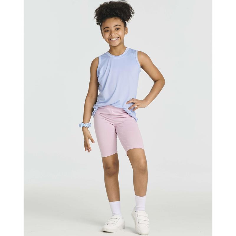 Real Essentials 5 Pack: Girls' Dry-Fit Active Athletic Dolphin Shorts (Ages 4-16)