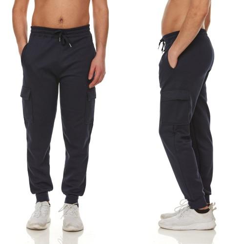 (3-Pack) Men's Heavyweight Fleece Cargo Pocket Joggers