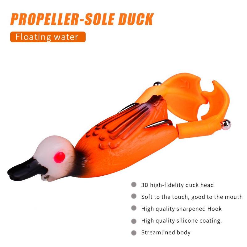 Artificial Fishing Lure, 1 Count Propeller-sole Duck Fishing Bait with Barbed Double Hook, Outdoor Fishing Accessories