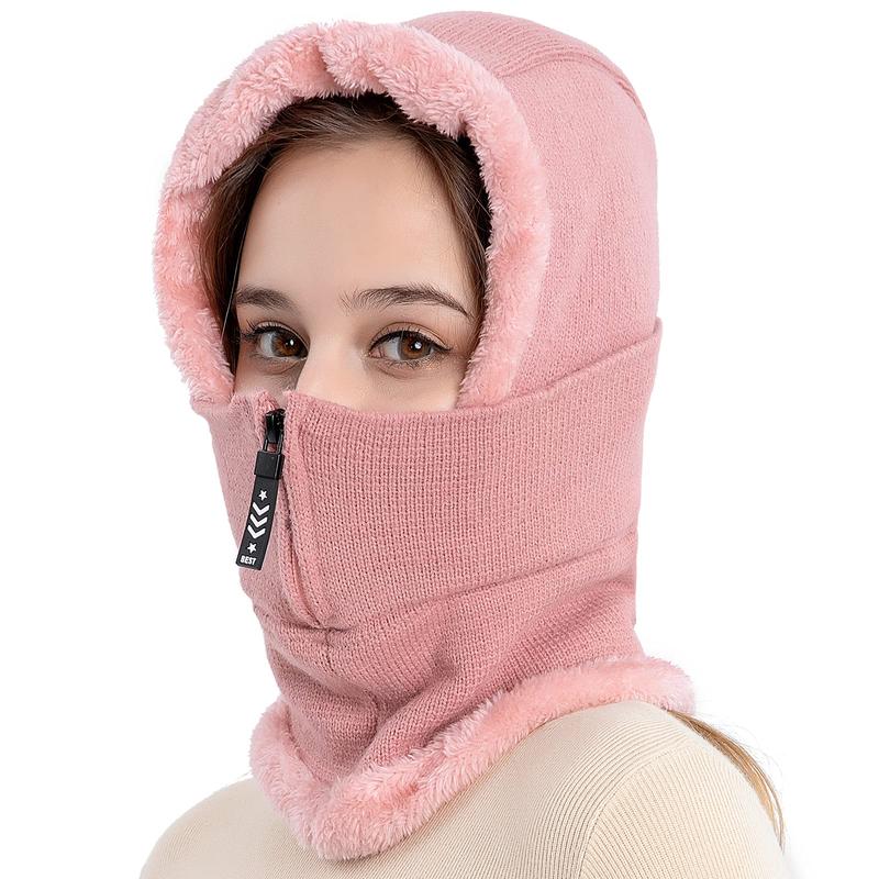 Women Balaclava Beanie Fleece Hood Cycling Ski Thermal Face Cover Hat Winter Warm Cap Scarf for Cold Weather