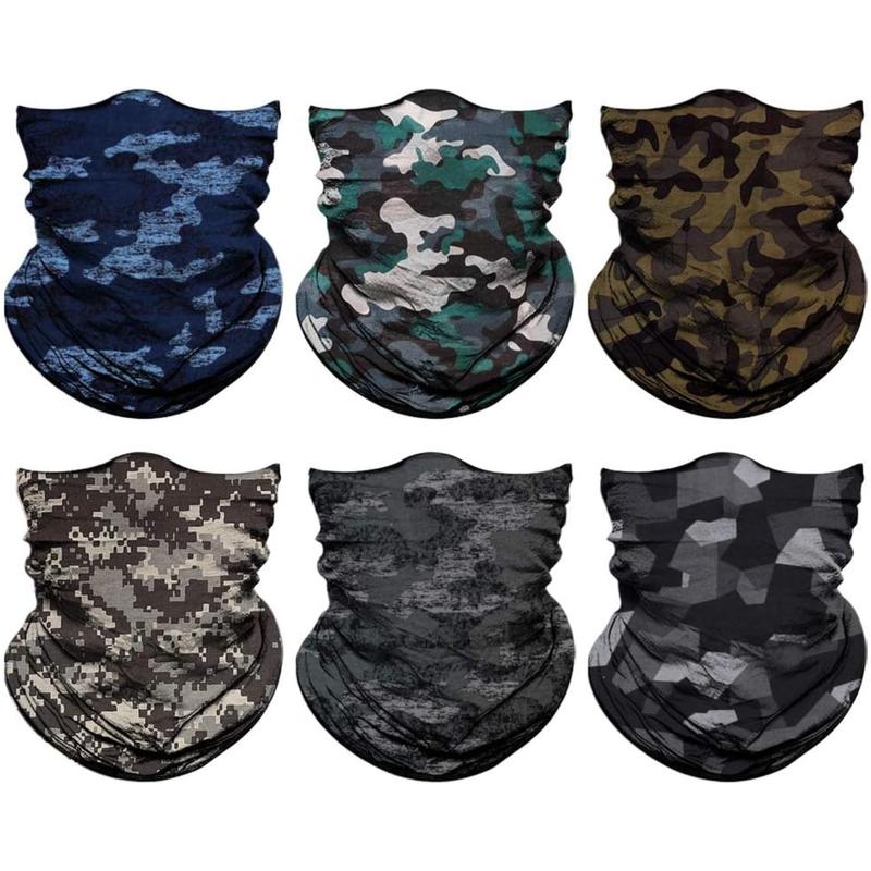 6 Pack Seamless Neck Gaiter for Men Women Headwear Bandana Head Wrap Face Scarf Mask Cover Warmer Balaclava