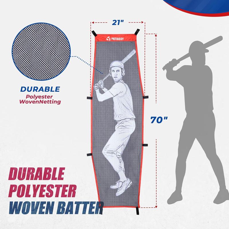 Kids Gift, Patiassy 7 ft x 7 ft Baseball Softball Hitting Pitching Practice Net with Batting Tee and Batter Portable Baseball Net