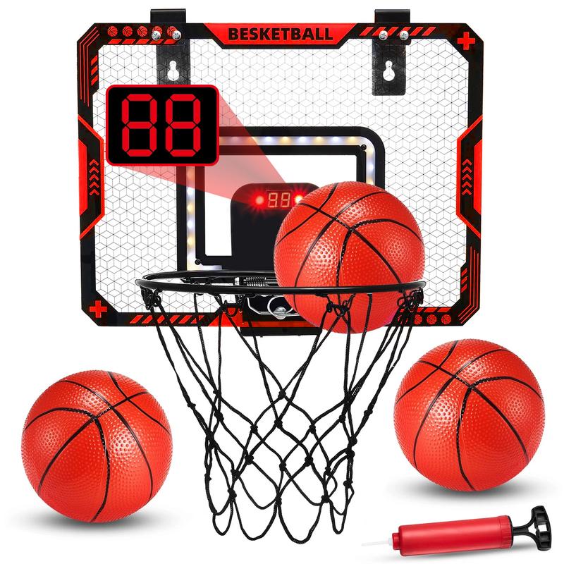 Indoor Basketball Hoop, Basketball Hoops Over The Door with LED Lighting