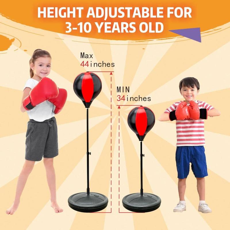 2024Punching Bag For Kids, Kids Boxing Bag With Stand, 3 4 5 6 7 8 9 10 Years Old Adjustable Kids Punching Bag, Boxing Equipment With Boxing Gloves, Boxing Set As Boys & Girls Toys Gifts