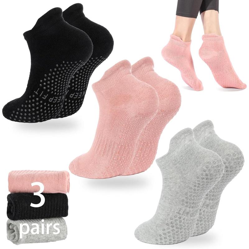 Grip Yoga Pilates Socks Non Slip Barre Athletic Socks with Grips for Women