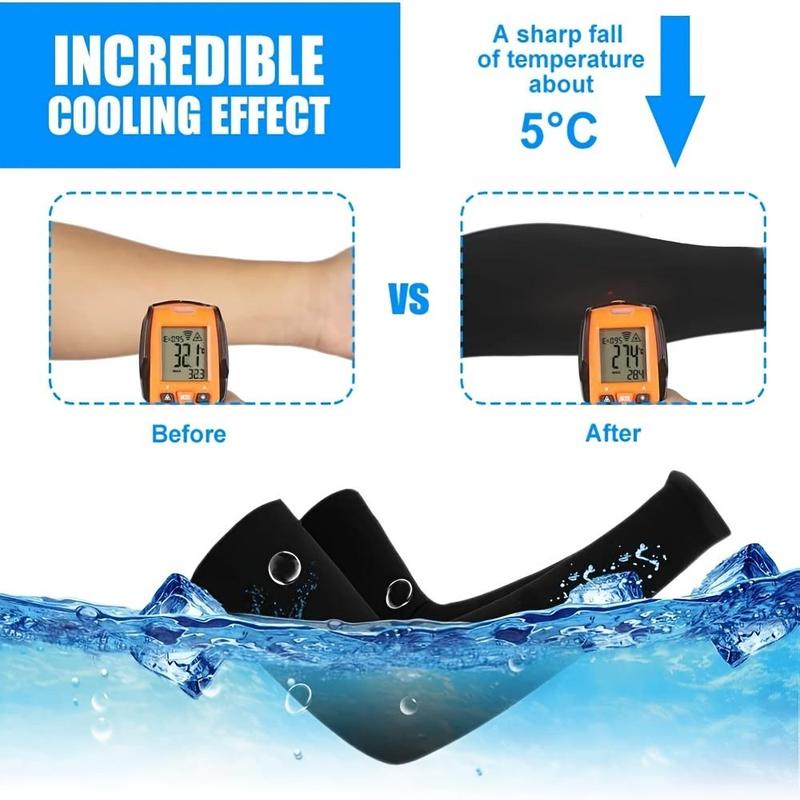 Random Color Cooling Arm Sleeves, Summer Gifts, 5 Pair UV Protection Arm Sleeves, Sports Accessories Arm Sleeves for Golf, Cycling, Running and Driving, Outdoor Accessories, Camping Accessories