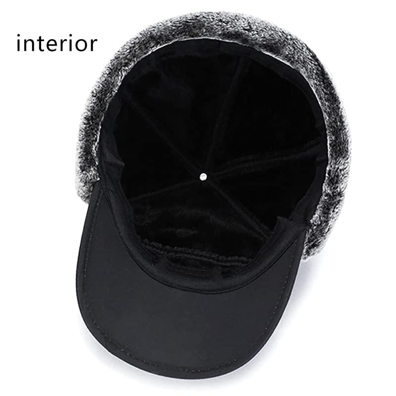 Winter Warm Hat Thicken Faux Fur Hat with Removable Face Mask Outdoor Sports Accessories for Skiing Skating Climbing Cycling Christmas Gift