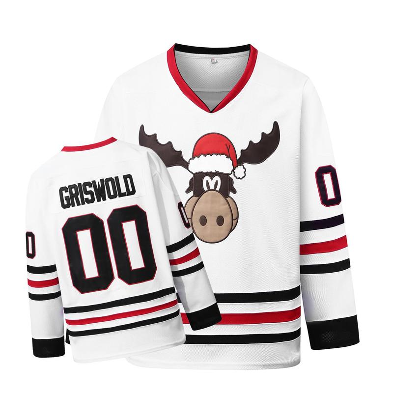 [Christmas gift] Phoneutrix Clark #00 Griswold Movie Hockey Jerseys X-Mas Christmas Vacation Mens Jersey White Stitched