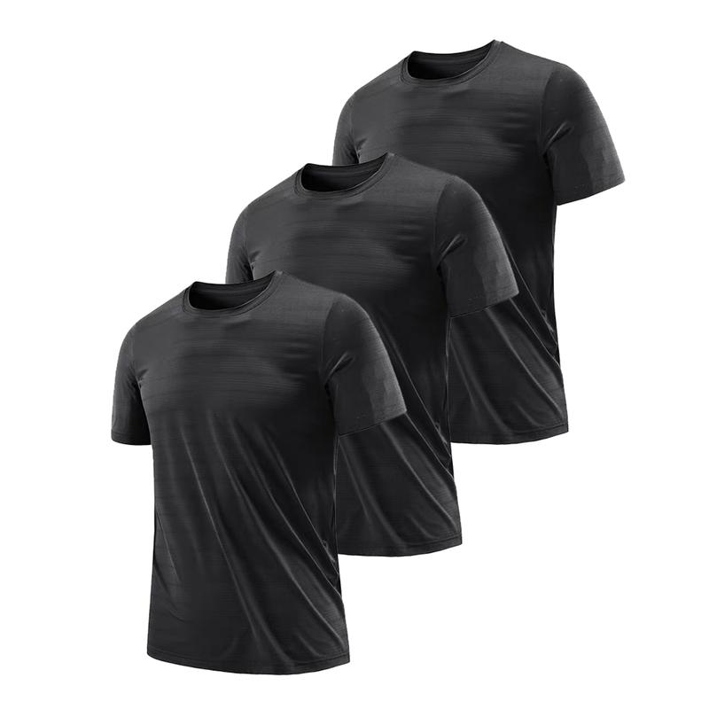 [Black Friday]Holafish 3PC Men's Mesh Quick Drying T-shirt, Lightweight Skin, Round Neck Cut, Stadium Gym Exercise, All-Weather Wear