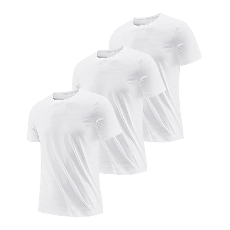 [Black Friday]Holafish 3PC Men's Mesh Quick Drying T-shirt, Lightweight Skin, Round Neck Cut, Stadium Gym Exercise, All-Weather Wear