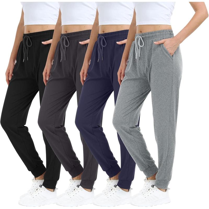 4 count Women's Lightweight Sweatpants with Pockets for Running Yoga Workout