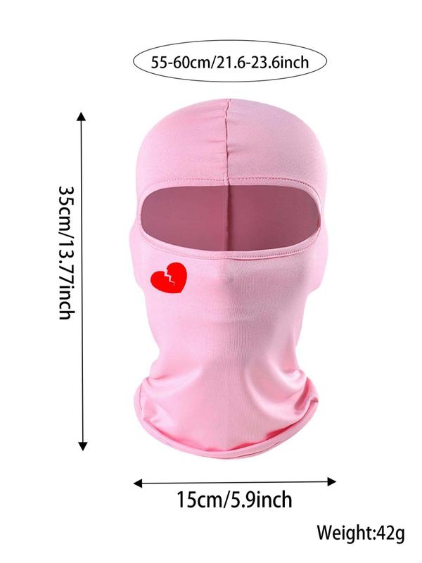 Breathable Sun Protection Heart Pattern Cycling Face Mask, Hot Fashion Cycling Accessories for Women & Men, Stylish Hat Suitable for Street, Outdoor Sports, Skiing