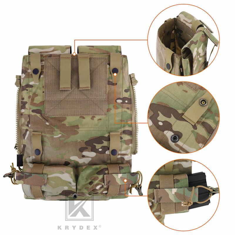 KRYDEX Tactical Modular Zip On Backpack for CPC NCPC JPC 2.0 AVS Vest Zipper Molle Back Panel