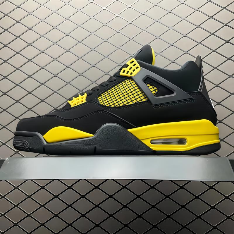 2024 Release 4 Retro 4s Thunder Basketball Shoes Black Tour Yellow DH6927-017 Sneakers