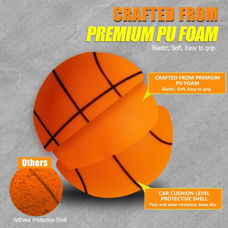 Silent Basketball, 2024 Quiet Basketball Indoor, Silent Basketball Dribbling Indoor, Silent Foam Basketball, Indoor Training Foam Bal,No Noise Basketball, for Various Indoor Activities (9.4 inchs)