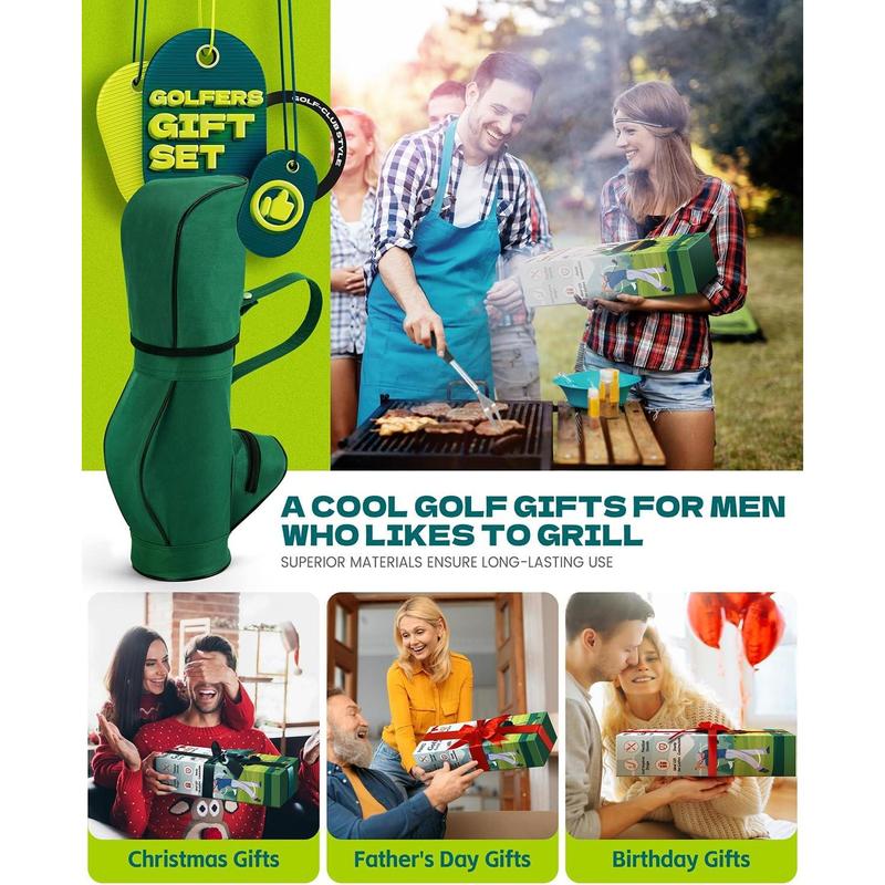 Gifts for Men Golf Grill Set - Stocking Stuffers for Adults Golf Accessories for Men BBQ Grilling Tools  Dad Gag Gifts Funny Adult Fathers Day White Elephant Birthday Ideas Outdoor Cool Gadgets