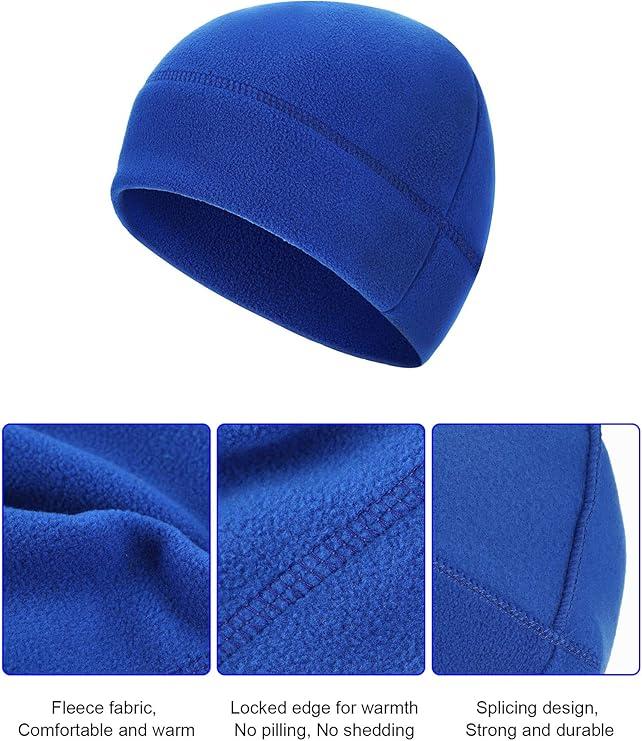 3 Pieces Winter Warm Skull Cap Soft Polar Fleece Beanie Hat Thick Windproof Watch Cap Skiing Outdoor Cap for Men Women