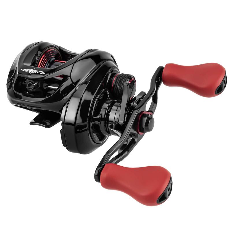 KastKing Sharky III Baitcasting Reel, Auto-Adjustable Crossfire 12 Button Magnetic Braking System Baitcaster Reel, 10+1 Double Shielded Stainless Steel Ball Bearings, 7.2:1 High-Speed Gear Ratio, LFTV Line Guide, 17.6LBs Triple Disc Carbon Fiber Drag