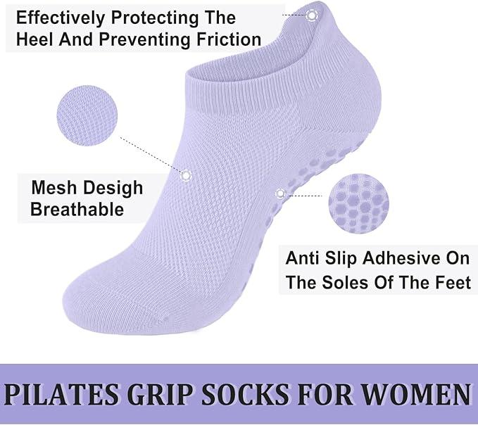 Women's non-slip Pilates socks (with non-slip pads), yoga socks, barefoot fitness socks, sports socks