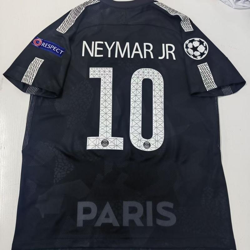 1718 Paris Champions League two guest black No. 10 Neymar the same short-sleeved football suit customized Paris jersey