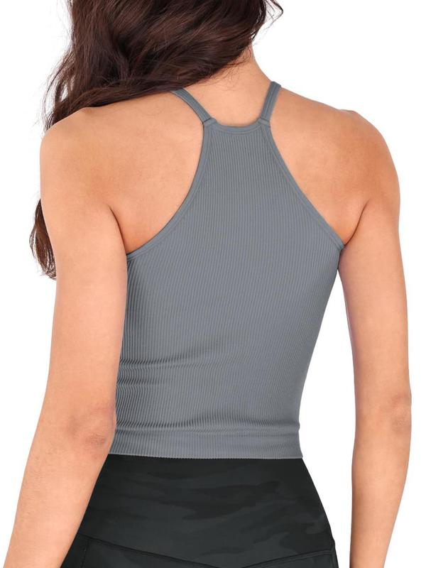 Women's Solid Color Sports Bra, Breathable Comfortable High Stretch Sports Vest, Ladies Sportswear for Gym Workout Yoga, Girly Gym Clothing