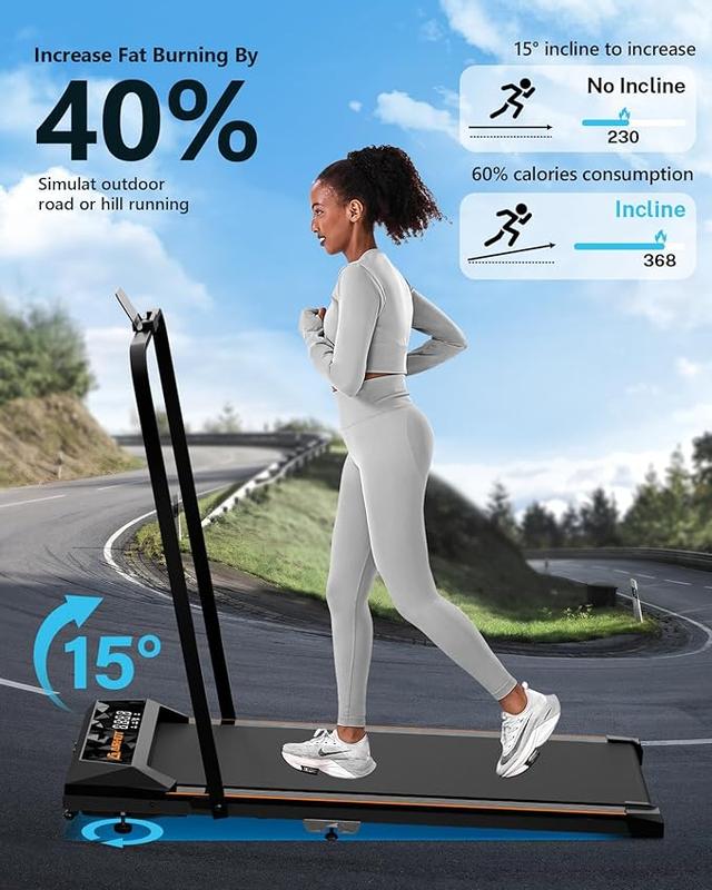 [Black Friday & Cyber Monday]Walking Pad Treadmill with Incline, Under Desk Treadmill for Home Office, 4 in 1 Portable Folding Treadmills, 265lbs Capacity 2.5HP Low-Noise Walking Pad for Walking Jogging Running