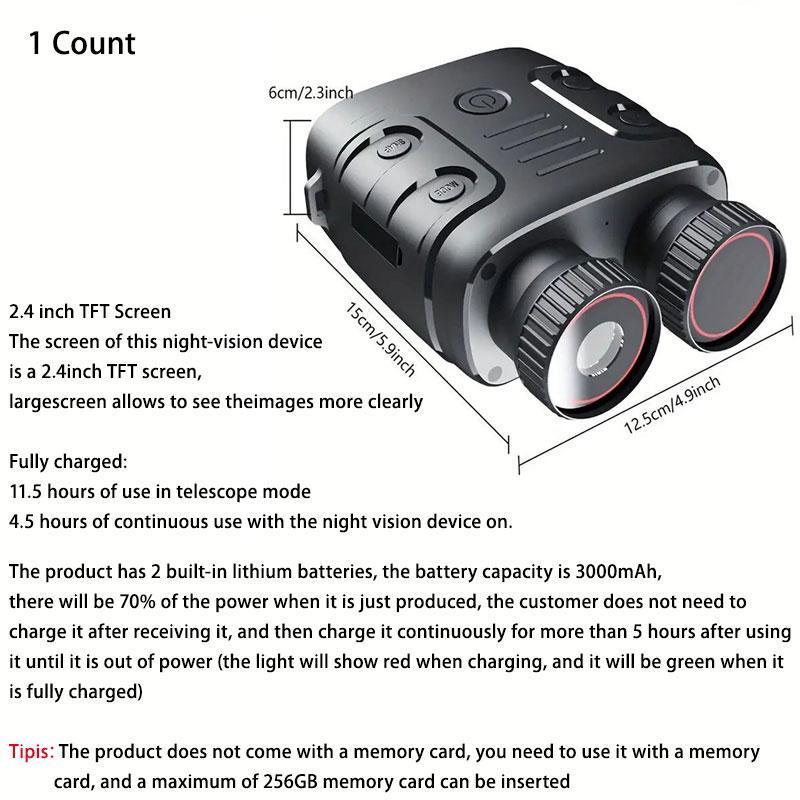 1080p Binocular Infrared Night-vision Binoculars, Day Night Use Photo Video Taking Digital Zoom 5X Binocular Night-vision Goggles, Camping Essentails