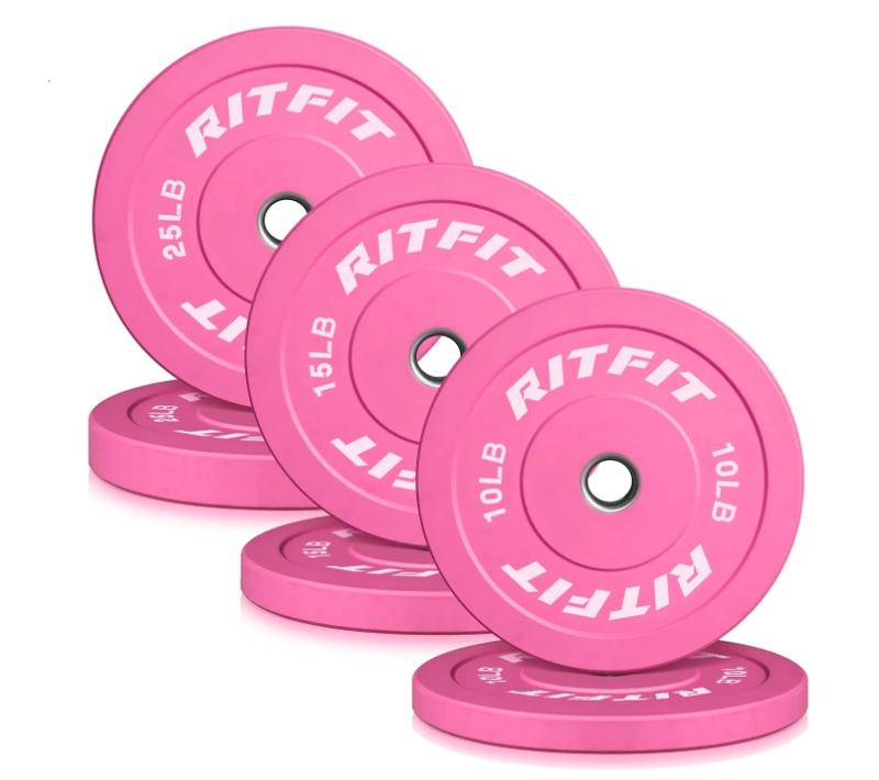 RitFit Pink Weight Plates Olympic Bumper Plates Weight Plates Fit 2